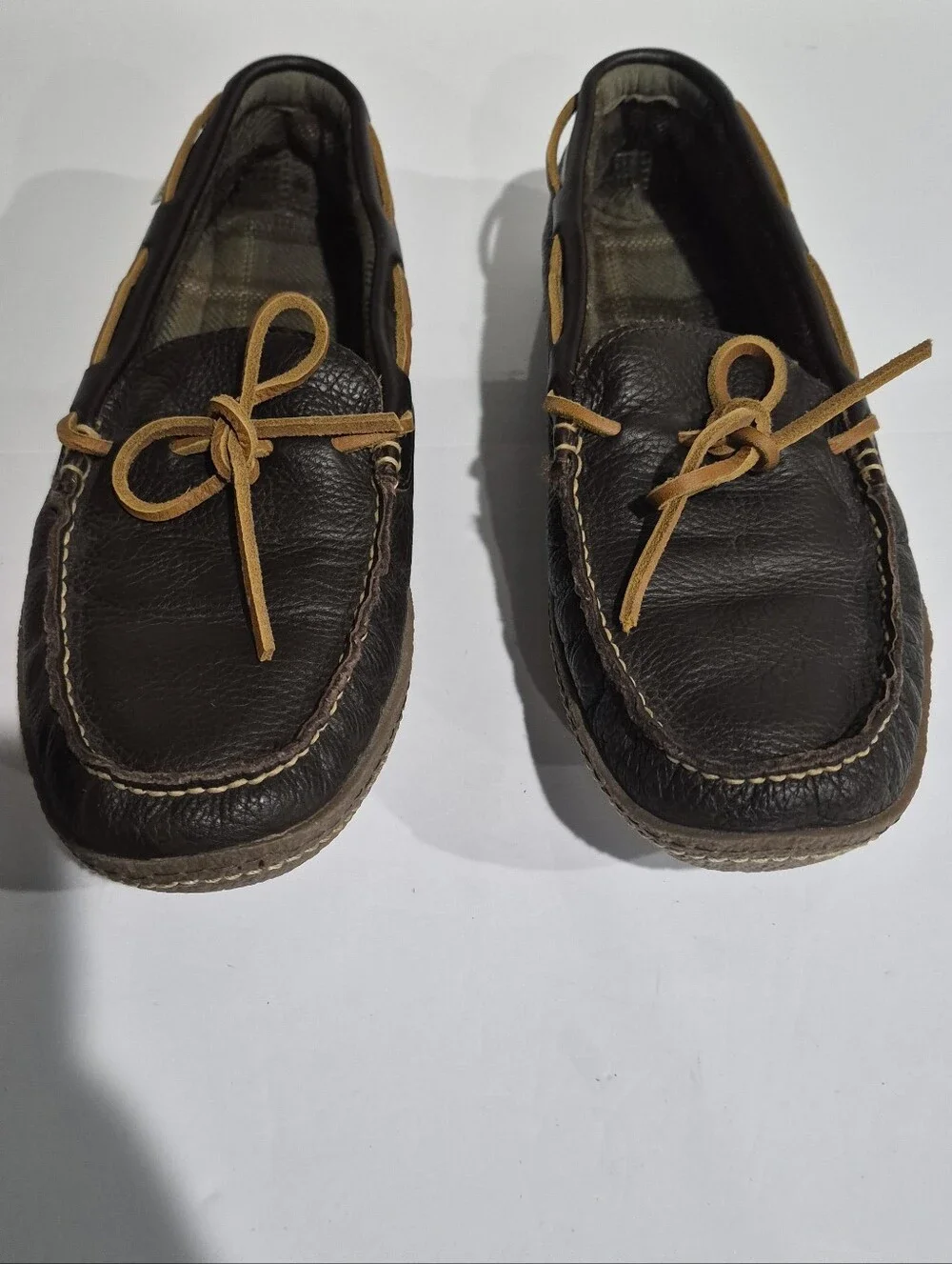 L.L. Bean Men’s Brown Leather Moccasin Driving Loafers Size 11